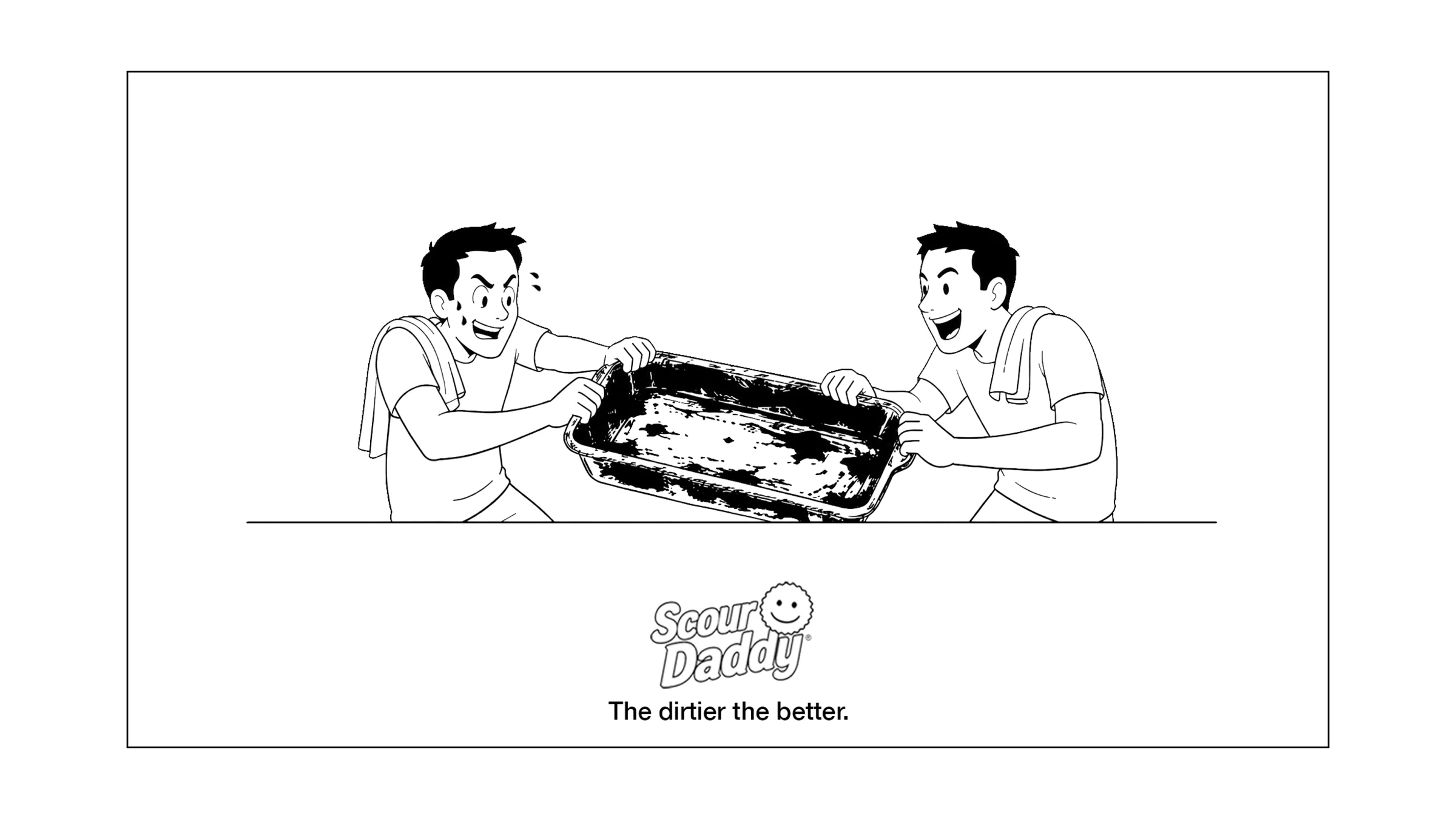 Print scamp. Two housemates fight over the filthiest dish in the kitchen.